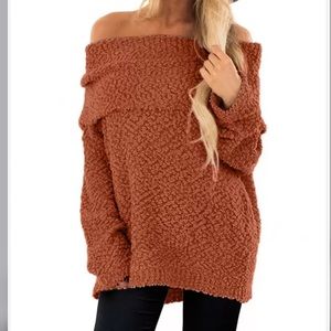 Umgee  sleeve sweater female off shoulder Sexy Off Shoulder Long Sleeve Knitted